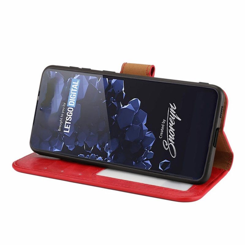 Hoesje Flip Case voor Samsung Galaxy S22 Ultra 5G Afneembare Vintage Stijl