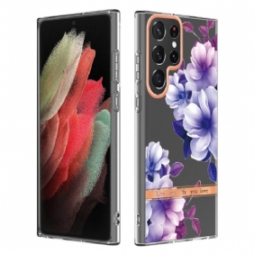 Hoesje voor Samsung Galaxy S22 Ultra 5G Bloemen Leven Het Leven Waar Je Van Houdt