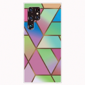 Hoesje voor Samsung Galaxy S22 Ultra 5G Geometrisch Marmer