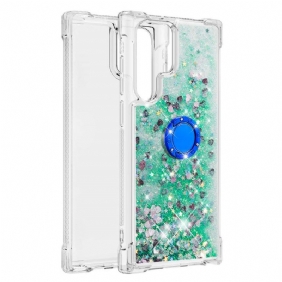 Hoesje voor Samsung Galaxy S22 Ultra 5G Glitter Ringbeugel