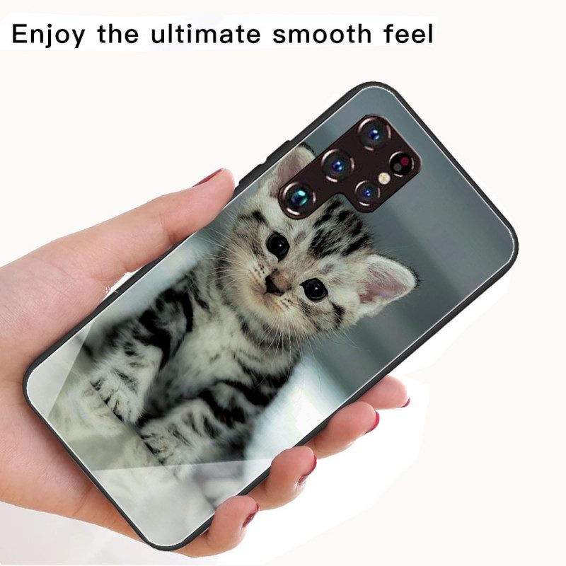 Hoesje voor Samsung Galaxy S22 Ultra 5G Kitten Gehard Glas