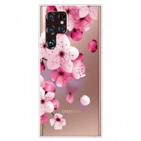 Hoesje voor Samsung Galaxy S22 Ultra 5G Kleine Roze Bloemen