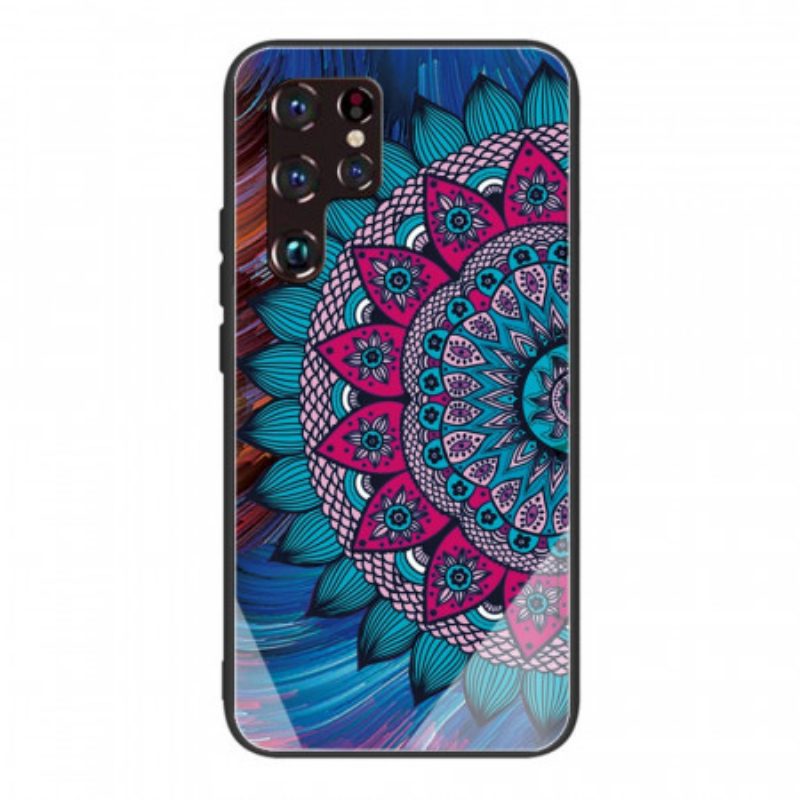 Hoesje voor Samsung Galaxy S22 Ultra 5G Mandala Gehard Glas