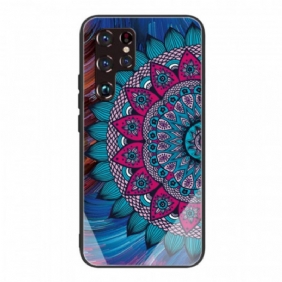 Hoesje voor Samsung Galaxy S22 Ultra 5G Mandala Gehard Glas