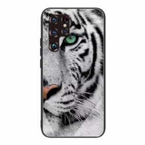 Hoesje voor Samsung Galaxy S22 Ultra 5G Tijger Gehard Glas