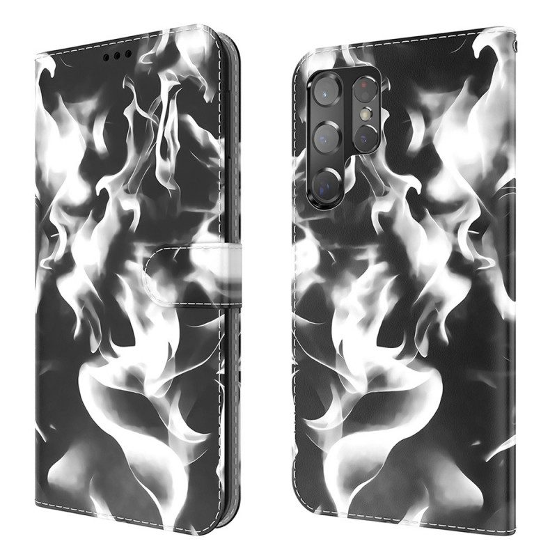 Leren Hoesje voor Samsung Galaxy S22 Ultra 5G Abstract Patroon