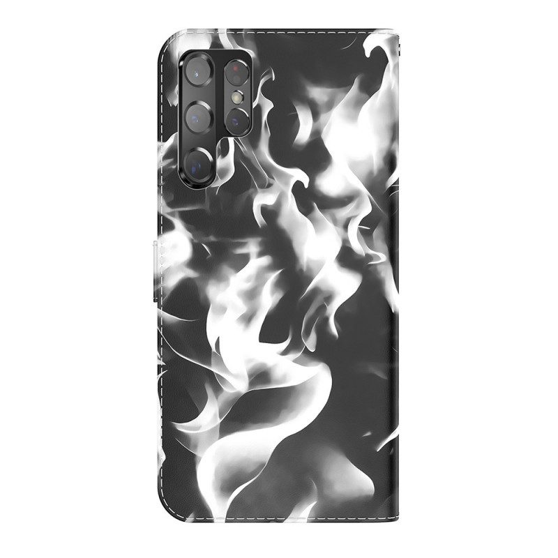 Leren Hoesje voor Samsung Galaxy S22 Ultra 5G Abstract Patroon