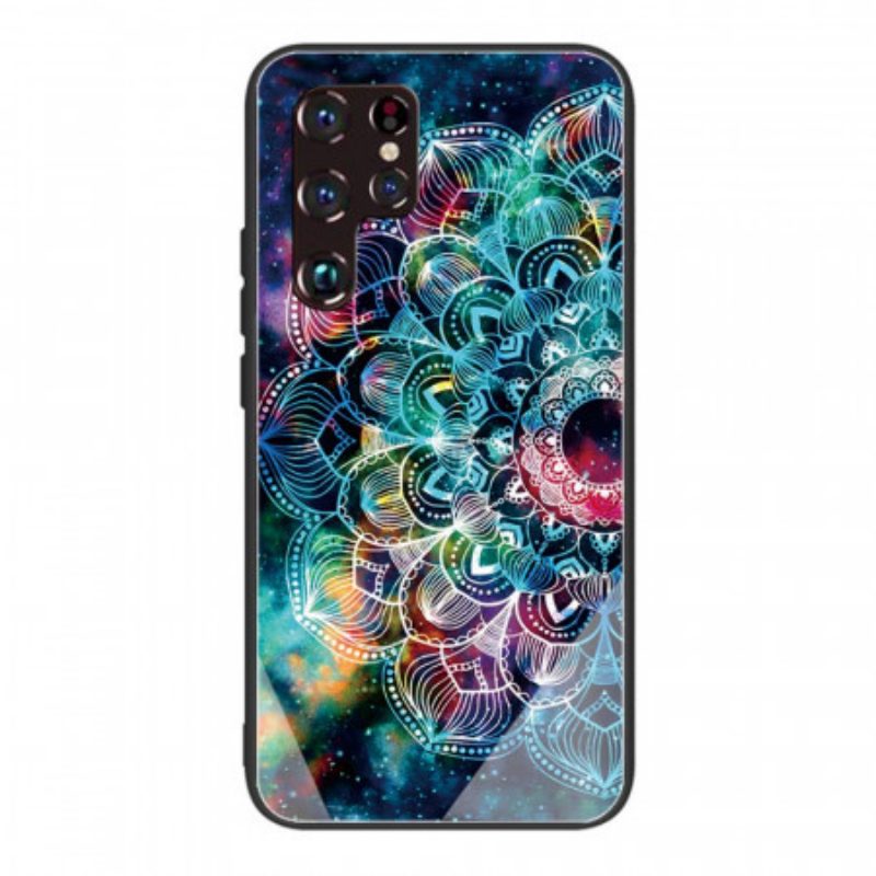 Telefoonhoesje voor Samsung Galaxy S22 Ultra 5G Mandala Gehard Glas