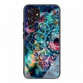 Telefoonhoesje voor Samsung Galaxy S22 Ultra 5G Mandala Gehard Glas