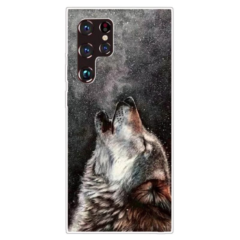 Telefoonhoesje voor Samsung Galaxy S22 Ultra 5G Sublieme Wolf