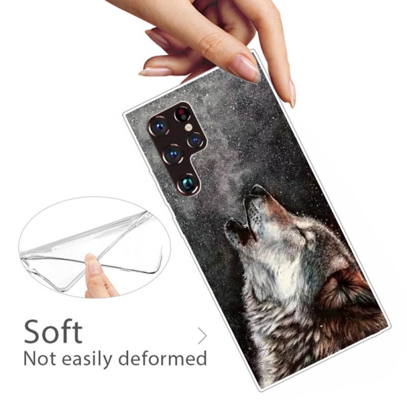 Telefoonhoesje voor Samsung Galaxy S22 Ultra 5G Sublieme Wolf