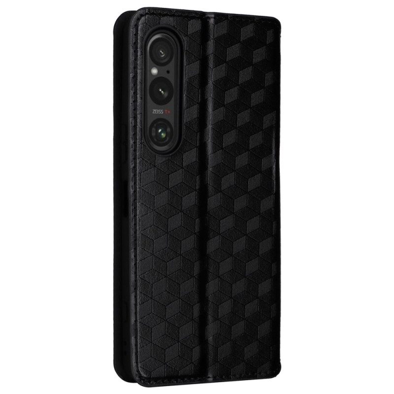 Folio-hoesje Sony Xperia 1 Vi 3d-ruitpatroon Bescherming Hoesje