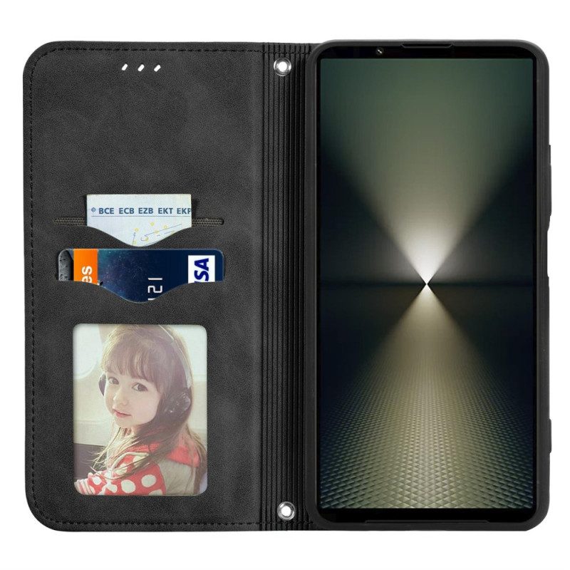 Folio-hoesje Voor Sony Xperia 1 Vi Suède-effect