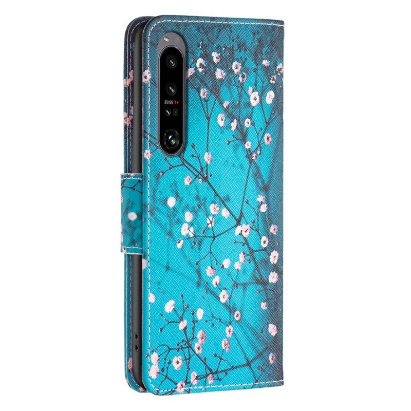 Leren Hoesje Sony Xperia 1 Vi Bloeiende Takken