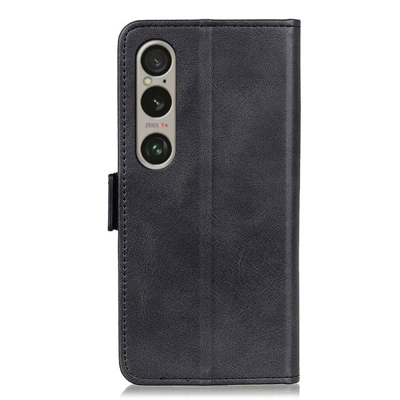 Leren Hoesje Voor Sony Xperia 1 Vi Dubbele Sluiting