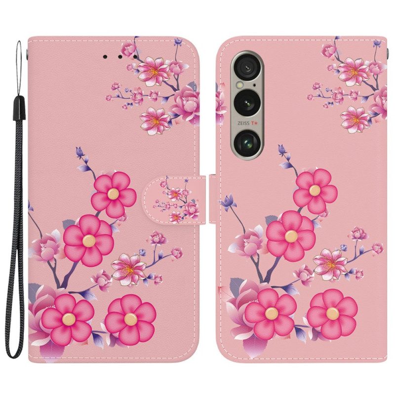 Leren Hoesje Voor Sony Xperia 1 Vi Sakura-band