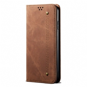 Bescherming Hoesje voor Samsung Galaxy M51 Folio-hoesje Spijkerstof