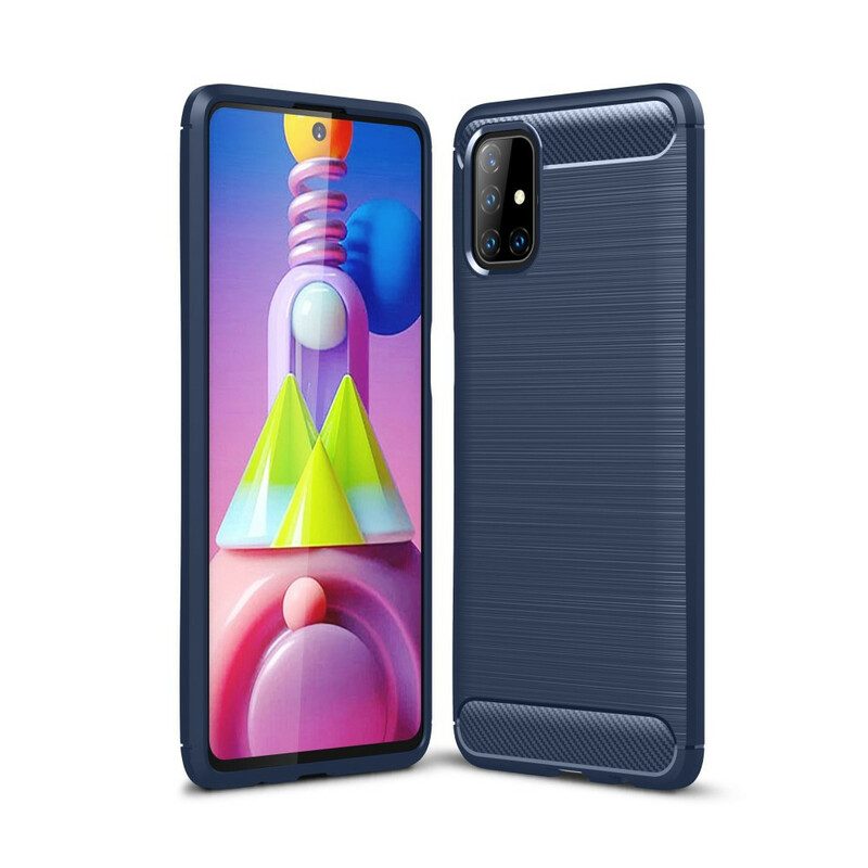 Hoesje voor Samsung Galaxy M51 Geborstelde Koolstofvezel