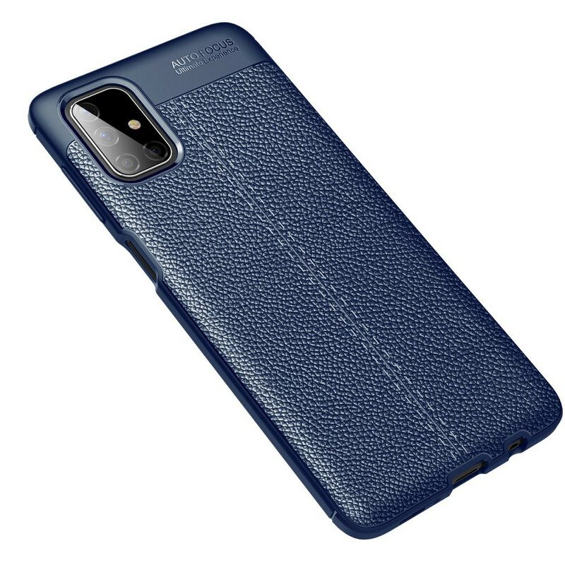 Telefoonhoesje voor Samsung Galaxy M51 Dubbellijnig Litchi-leereffect