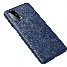 Telefoonhoesje voor Samsung Galaxy M51 Dubbellijnig Litchi-leereffect