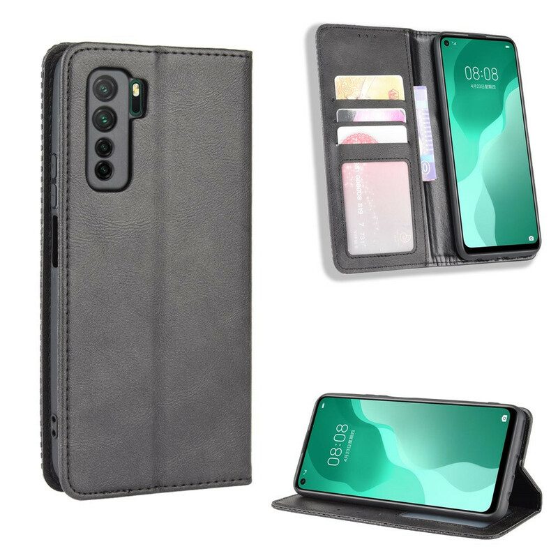 Bescherming Hoesje voor Huawei P40 Lite 5G Folio-hoesje Gestileerd Vintage Leereffect