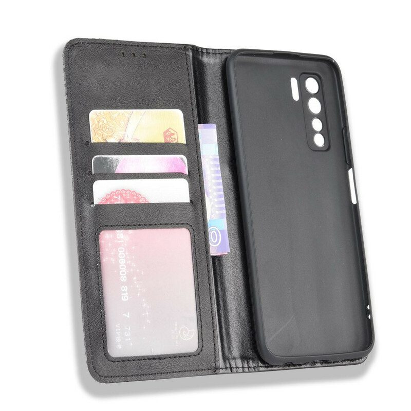 Bescherming Hoesje voor Huawei P40 Lite 5G Folio-hoesje Gestileerd Vintage Leereffect