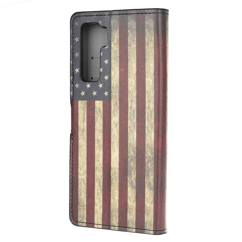 Leren Hoesje voor Huawei P40 Lite 5G Amerikaanse Vlag