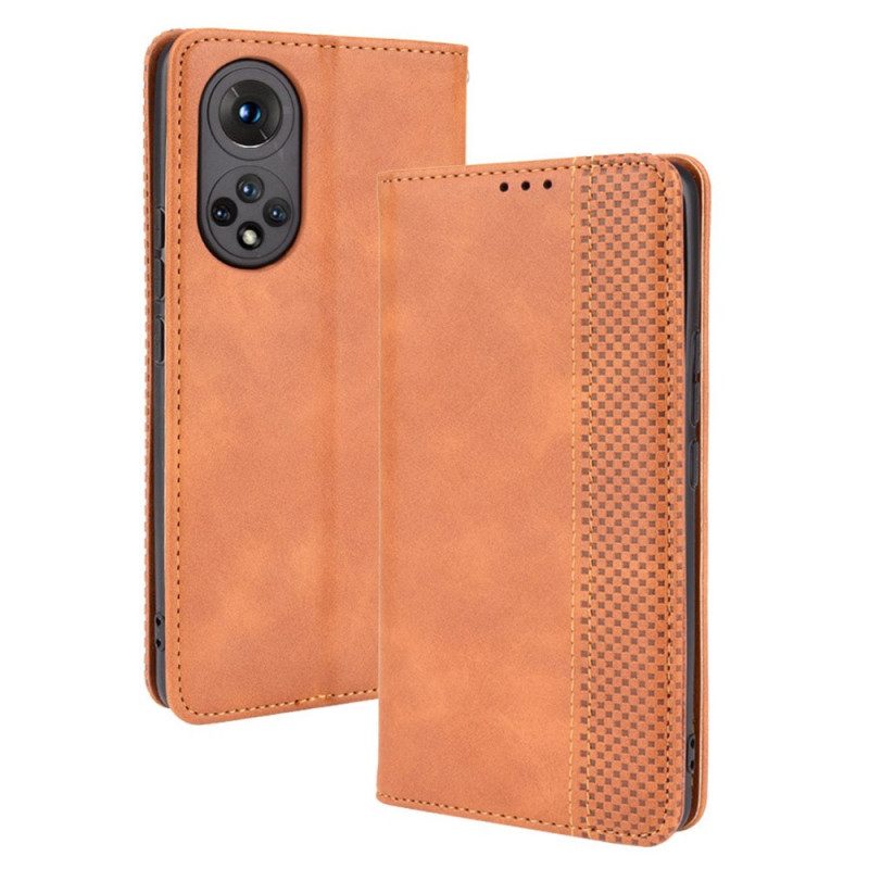 Bescherming Hoesje voor Huawei Nova 9 Folio-hoesje Gestileerd Vintage Leereffect