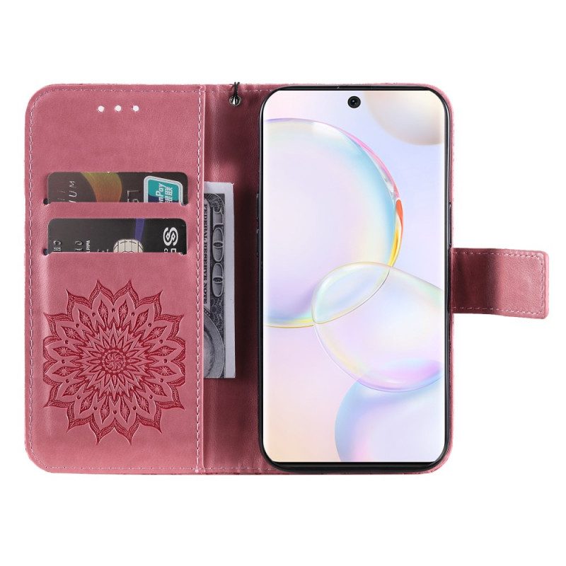 Leren Hoesje voor Huawei Nova 9 Zonnebloem