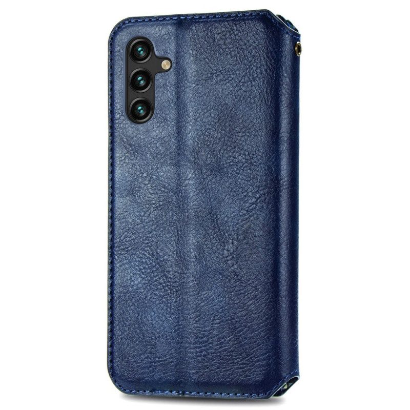 Bescherming Hoesje voor Samsung Galaxy A13 5G / A04s Folio-hoesje Strappy Litchi Lederen Stijl