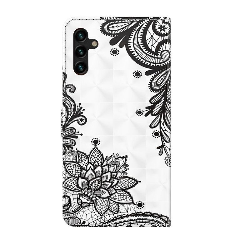 Folio-hoesje voor Samsung Galaxy A13 5G / A04s Marmer Gehard Glas