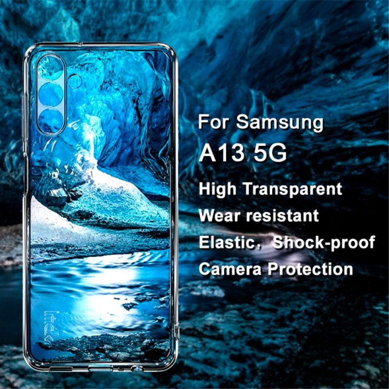 Hoesje voor Samsung Galaxy A13 5G / A04s Samsung Galaxy A14 5g / A14 Zwarte Rand Gehard Glas Screenprotector