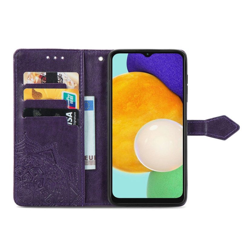 Leren Hoesje voor Samsung Galaxy A13 5G / A04s Camerahoes En Standaard