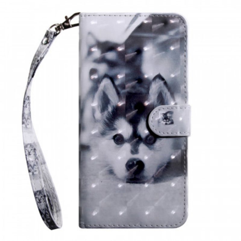 Leren Hoesje voor Samsung Galaxy A13 5G / A04s Driehoeken Met Lanyard