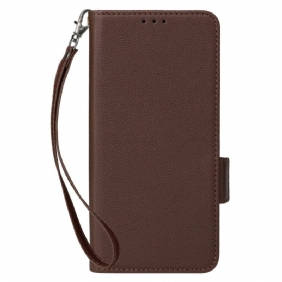 Flip Case Leren Oppo Reno 12 5g Finesse Leereffect Met Riem