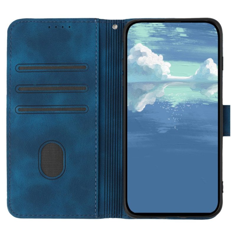 Flip Case Leren Oppo Reno 12 5g Geometrische Band