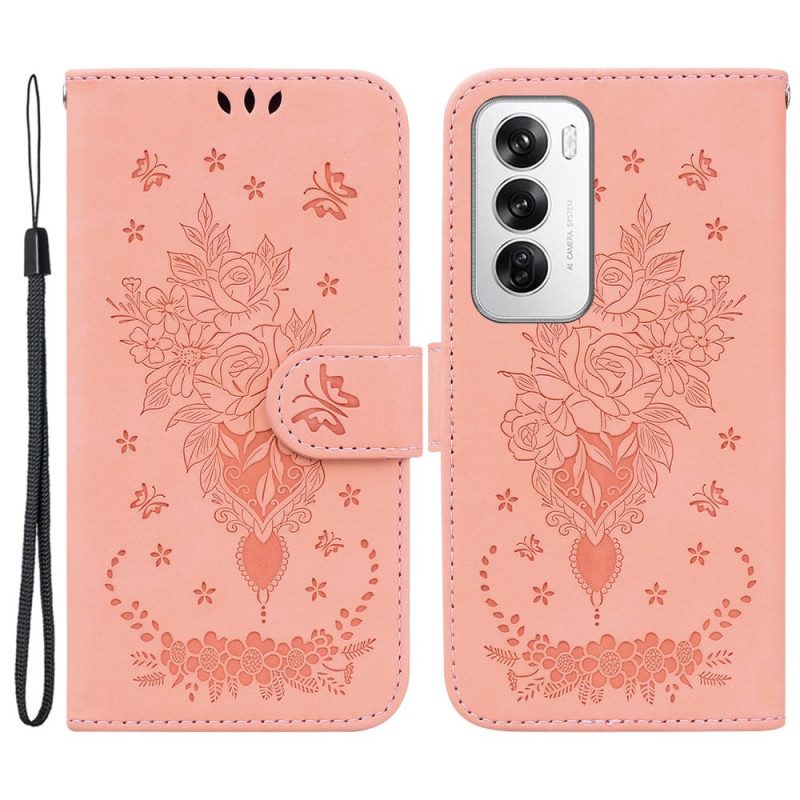 Folio-hoesje Oppo Reno 12 5g Floralie Met Riempje