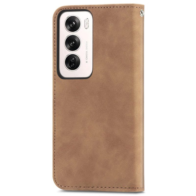 Folio-hoesje Oppo Reno 12 5g Suède-effect Bescherming Hoesje