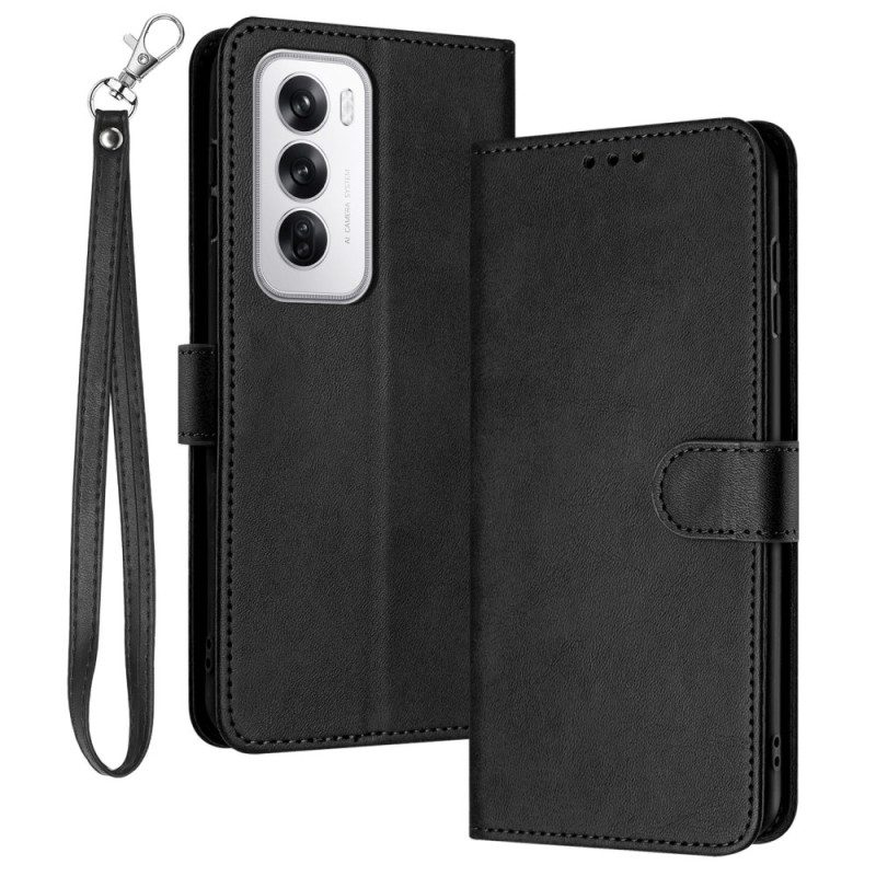 Folio-hoesje Oppo Reno 12 5g Telefoonhoesje Ledereffect Met Riem