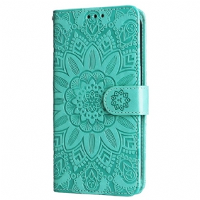 Folio-hoesje Oppo Reno 12 5g Telefoonhoesje Zonnebloempatroon En Riem