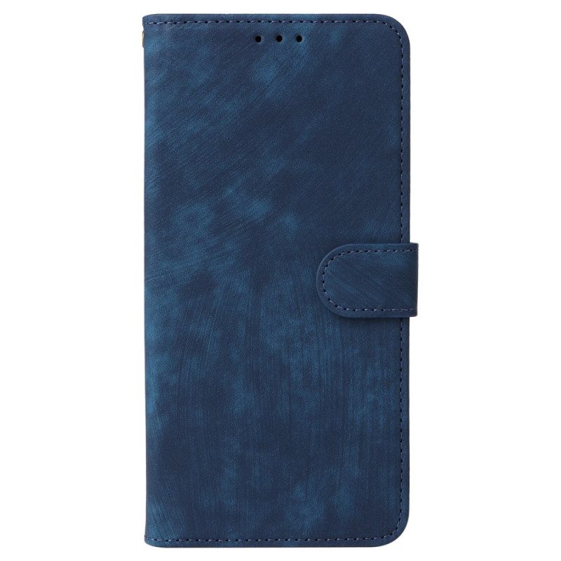 Leren Hoesje Oppo Reno 12 5g Suède-effect Met Riempje