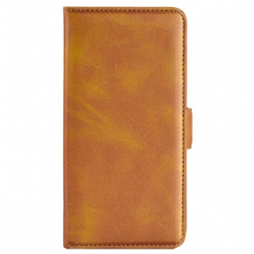 Leren Hoesje Voor Oppo Reno 12 5g Foliostijl Met Dubbele Sluiting