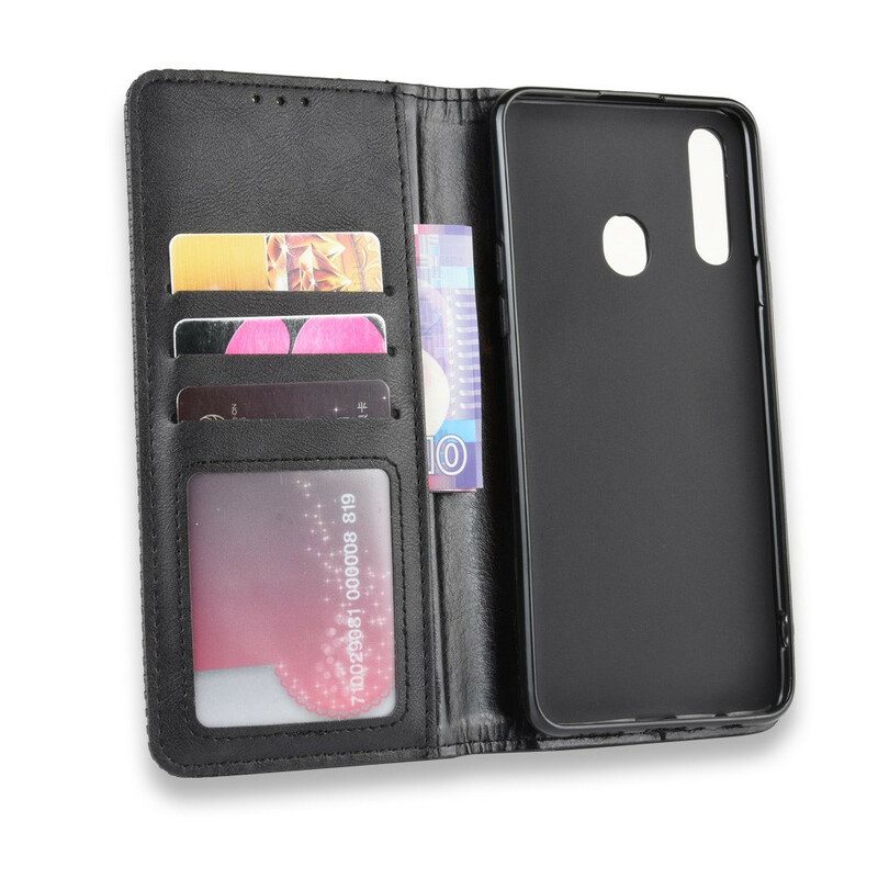 Bescherming Hoesje voor Samsung Galaxy A20s Folio-hoesje Gestileerd Vintage Leereffect