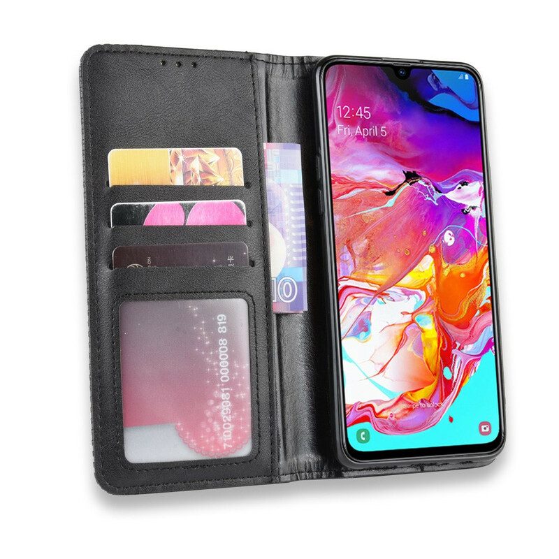 Bescherming Hoesje voor Samsung Galaxy A20s Folio-hoesje Gestileerd Vintage Leereffect