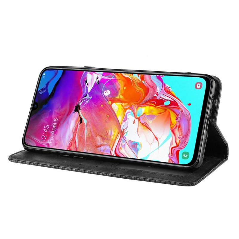 Bescherming Hoesje voor Samsung Galaxy A20s Folio-hoesje Gestileerd Vintage Leereffect