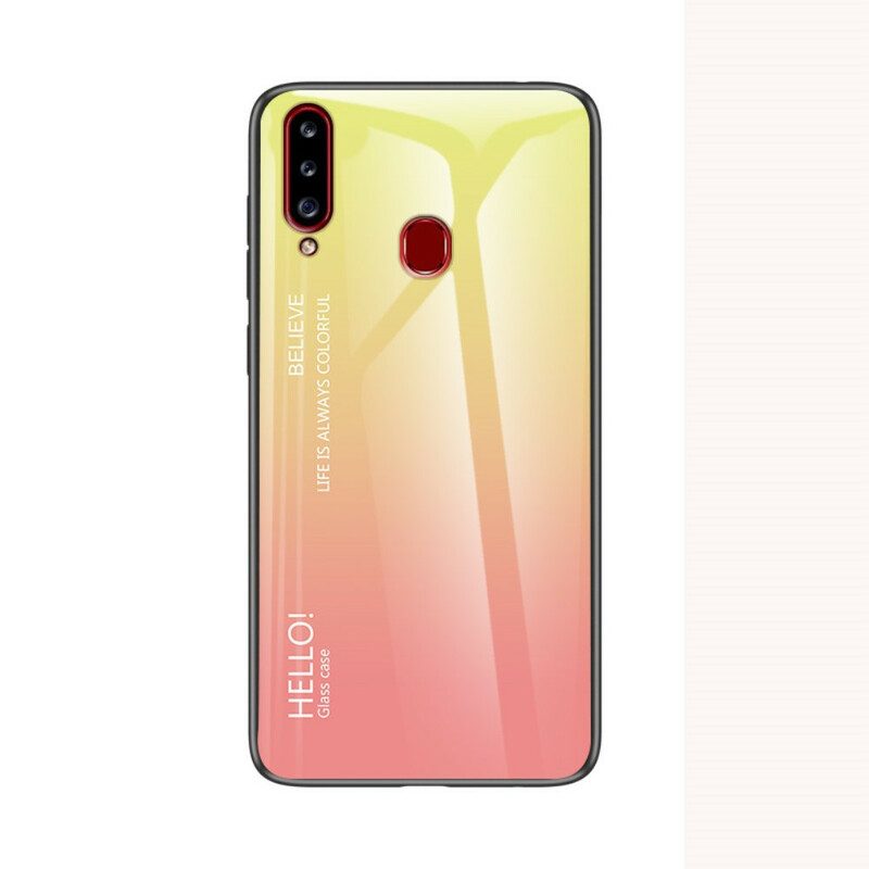 Hoesje voor Samsung Galaxy A20s Gehard Glas Hallo