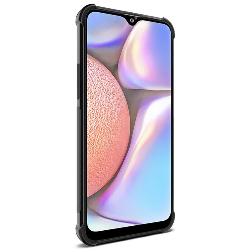 Hoesje voor Samsung Galaxy A20s Imak Vega-serie Geborstelde Koolstofvezel