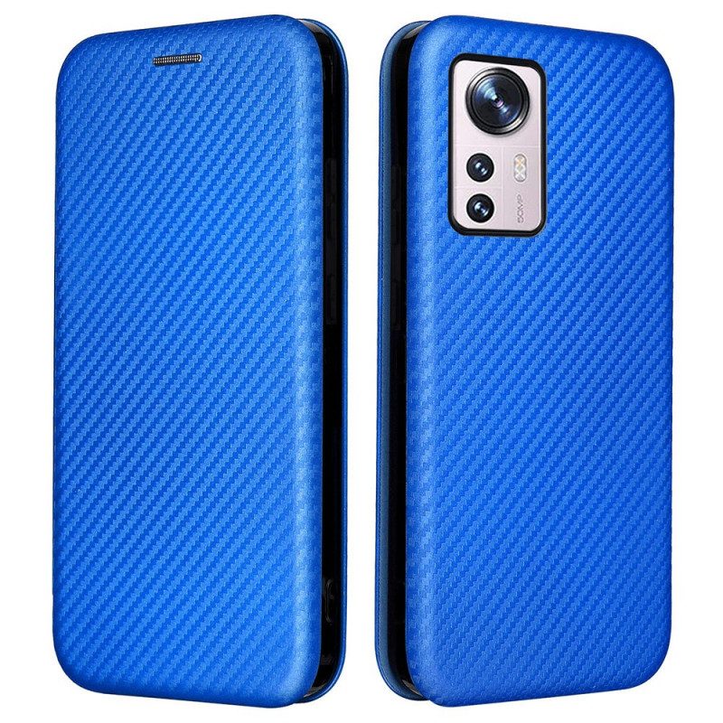 Bescherming Hoesje voor Xiaomi 12 Pro Folio-hoesje Gekleurde Koolstofsilicone