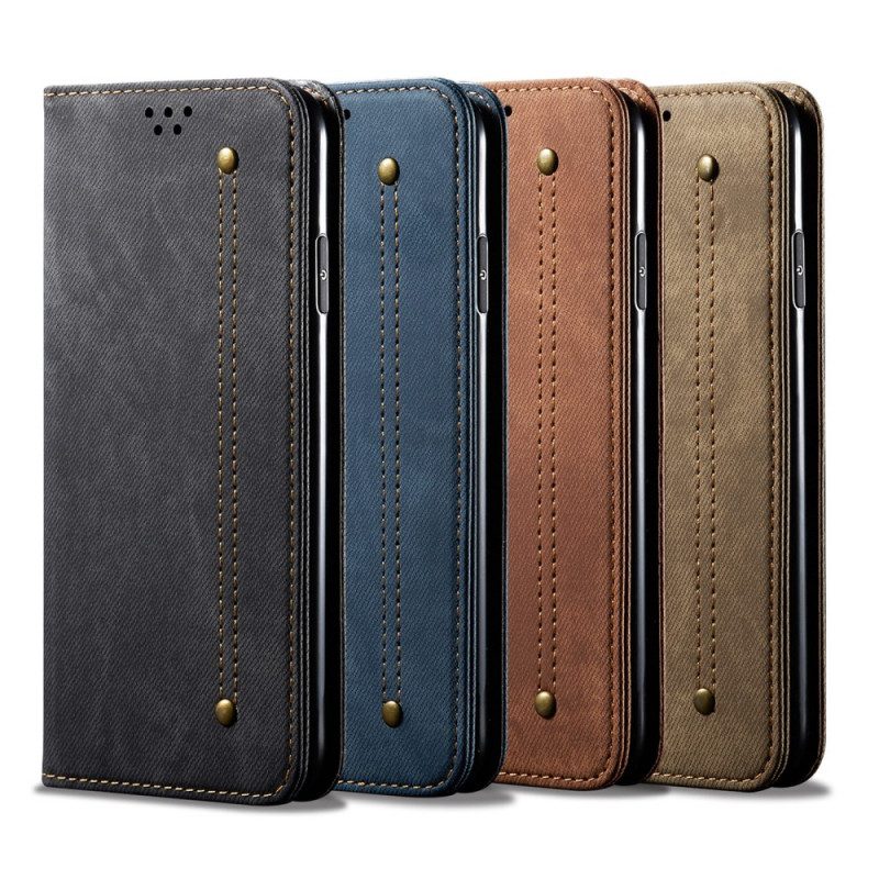 Bescherming Hoesje voor Xiaomi 12 Pro Folio-hoesje Spijkerstof