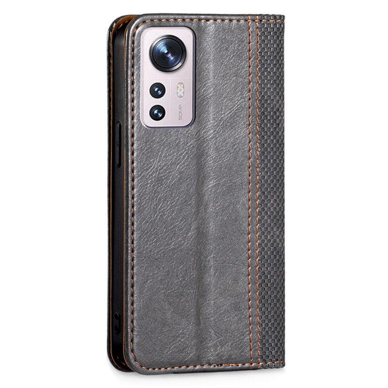 Bescherming Hoesje voor Xiaomi 12 Pro Folio-hoesje Vintage Leereffect